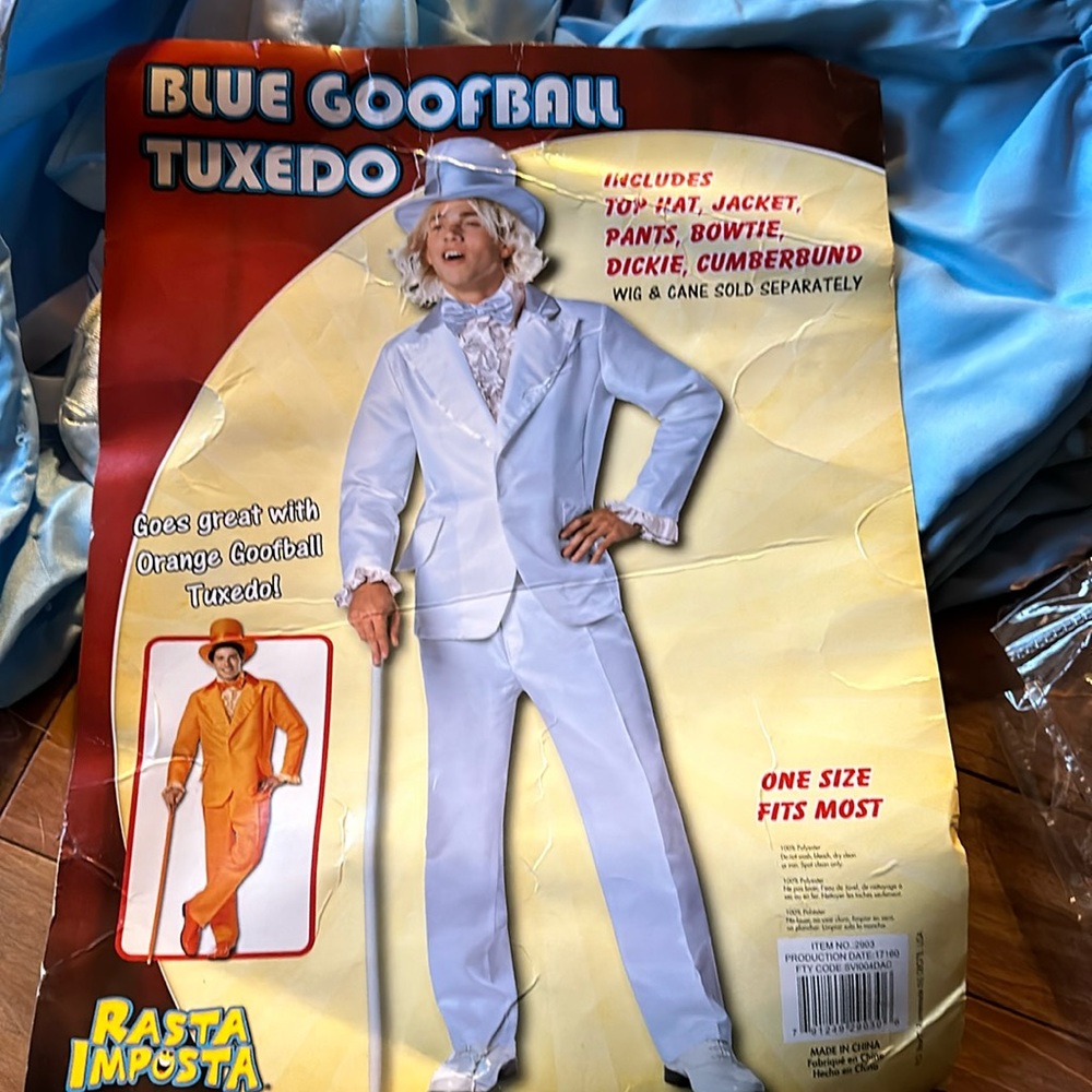 Dumb and Dumber costume- Harry (blue goofball tuxedo)